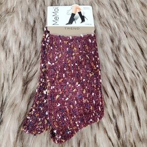 MEMOí Burgundy Confetti Cozy Crew Socks